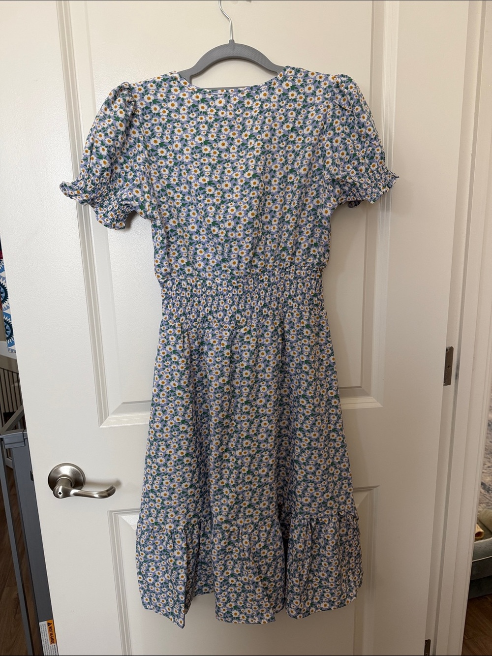 Floral V-Neck Smocked Waist Midi Dress in Lilac - Picture 2 of 3